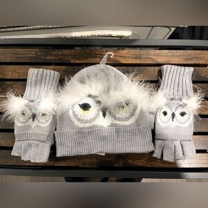 Kate Spade Owl Adult Hat and Gloves Set